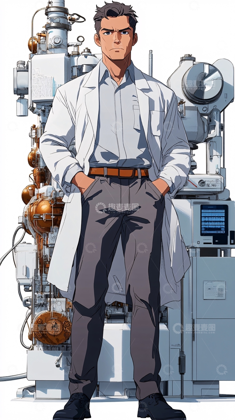 高清大图下载【趣麦麦图】严肃认真科学家