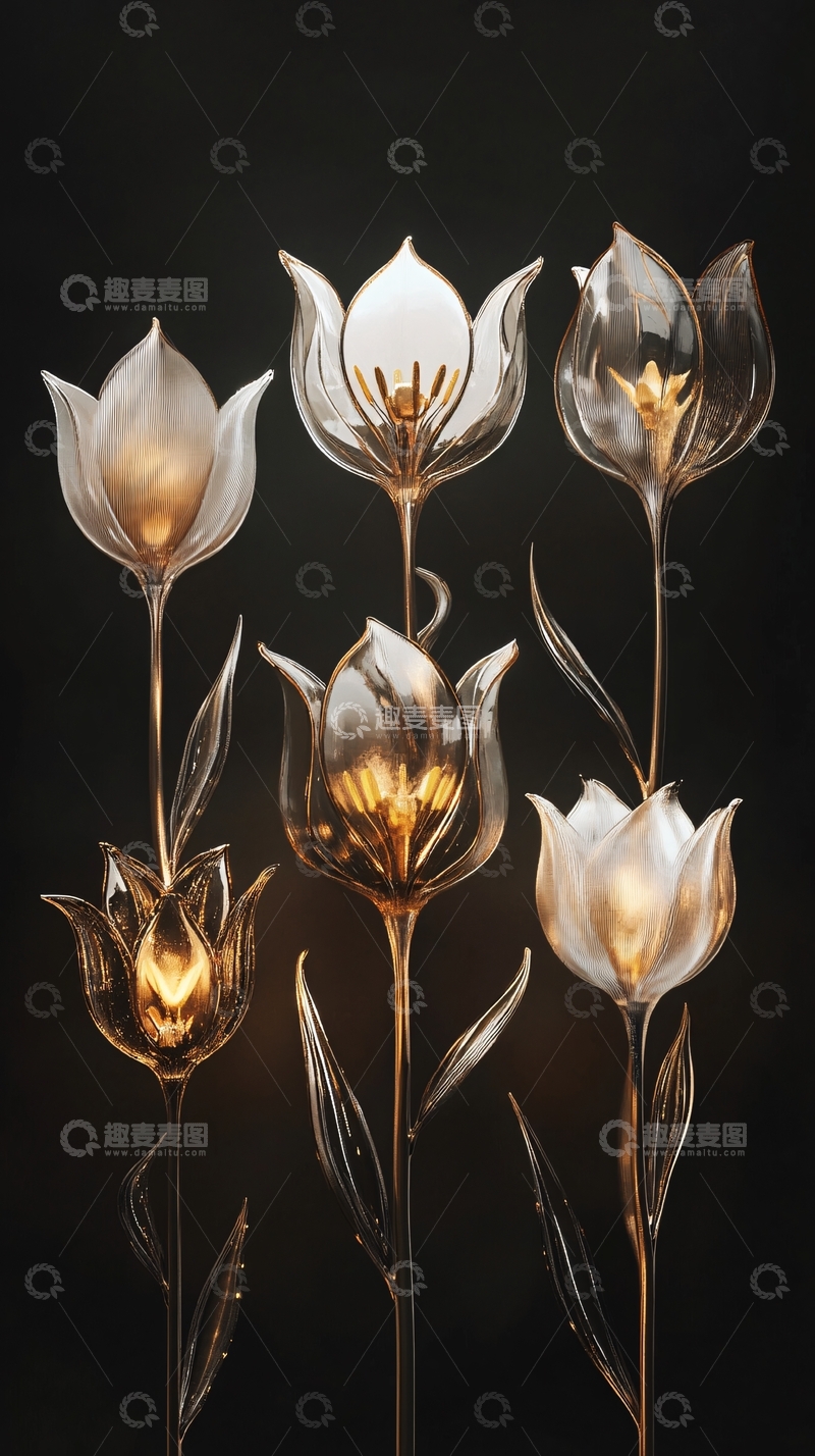高清大图下载【趣麦麦图】透明郁金香灯饰