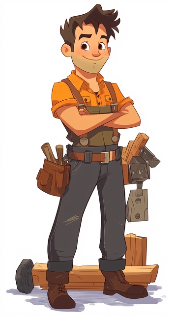 卡通木匠