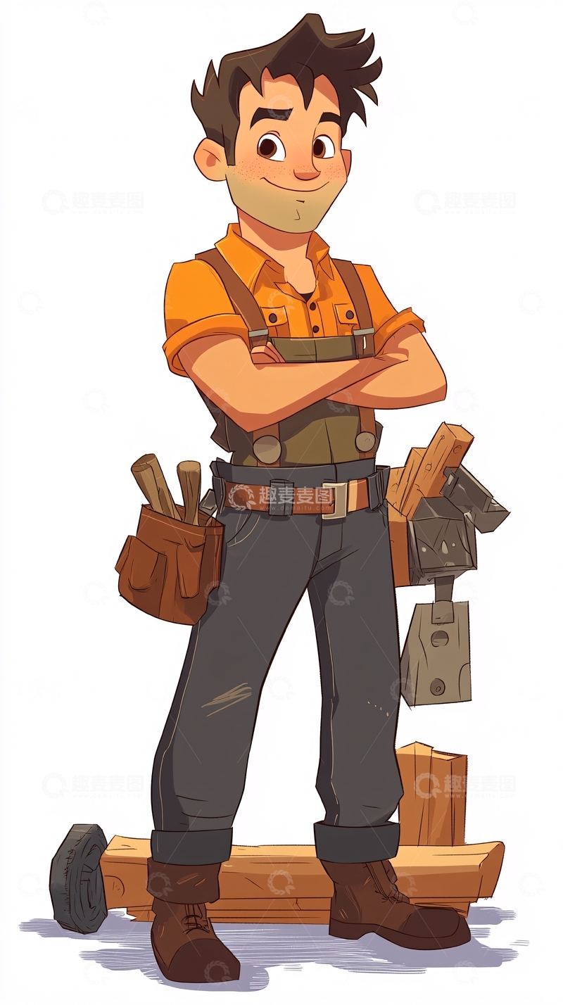 高清大图下载【趣麦麦图】卡通木匠