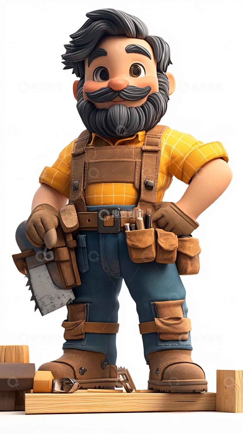 高清大图下载【趣麦麦图】卡通木匠
