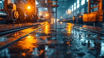 工厂车间夜景