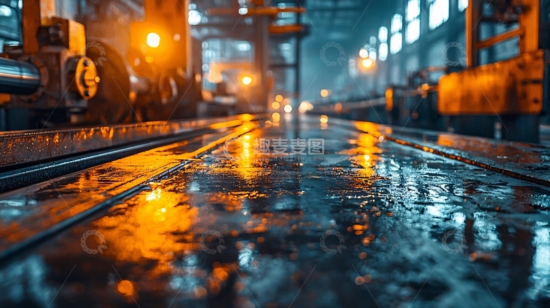 高清大图下载【趣麦麦图】工厂车间夜景