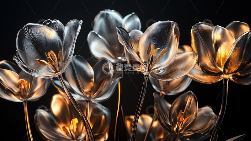 高清大图下载【趣麦麦图】透明花朵