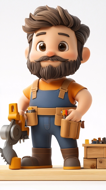 卡通木工
