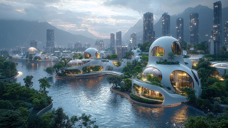 高清大图下载【趣麦麦图】未来水城