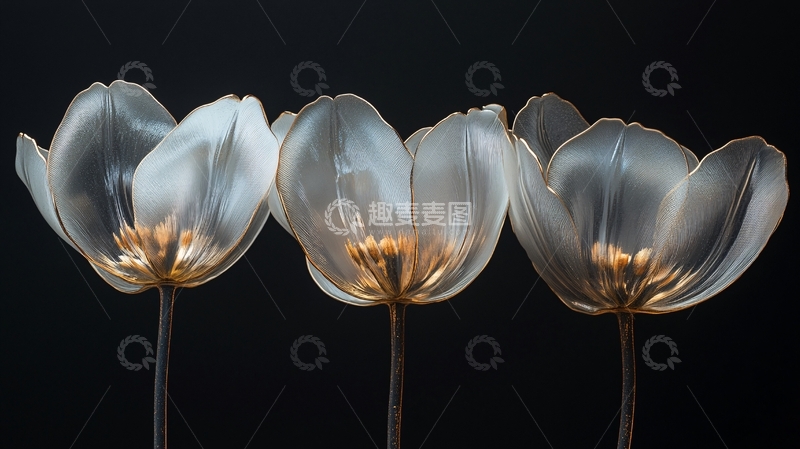 高清大图下载【趣麦麦图】透明花朵灯光装置