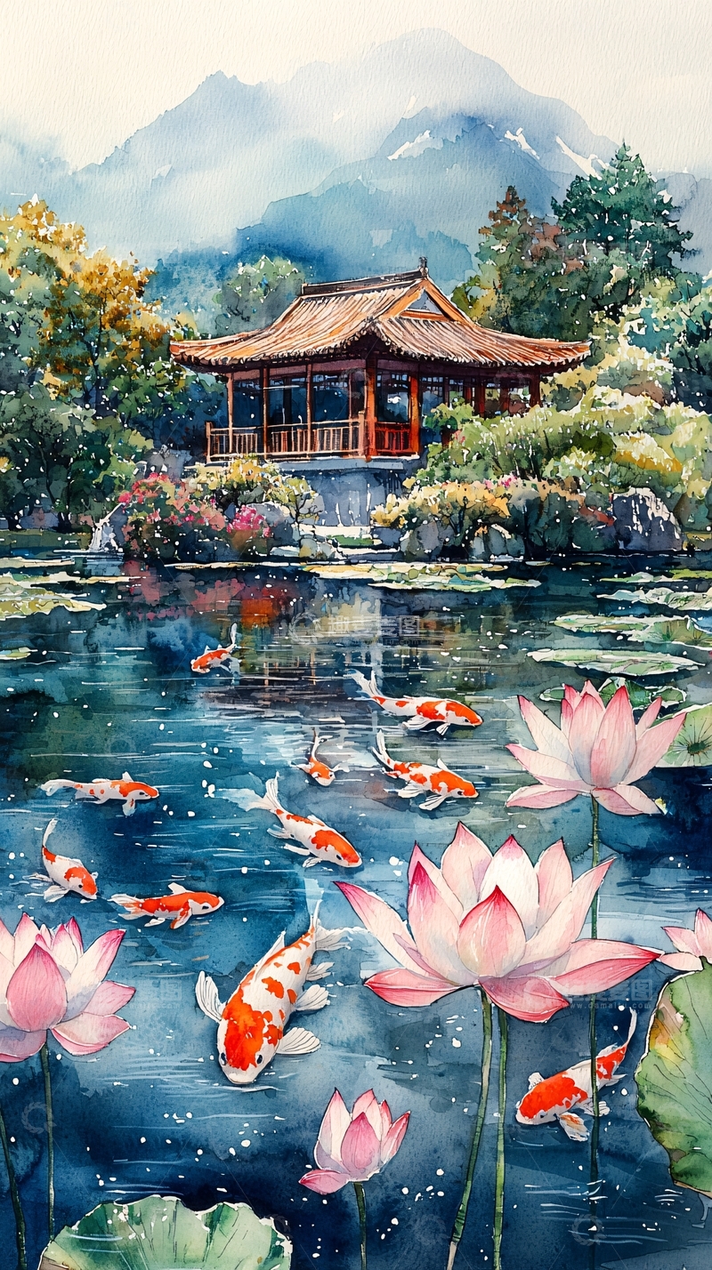 高清大图下载【趣麦麦图】宁静的中国风水墨画