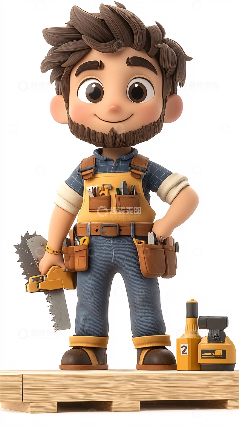 高清大图下载【趣麦麦图】卡通木匠