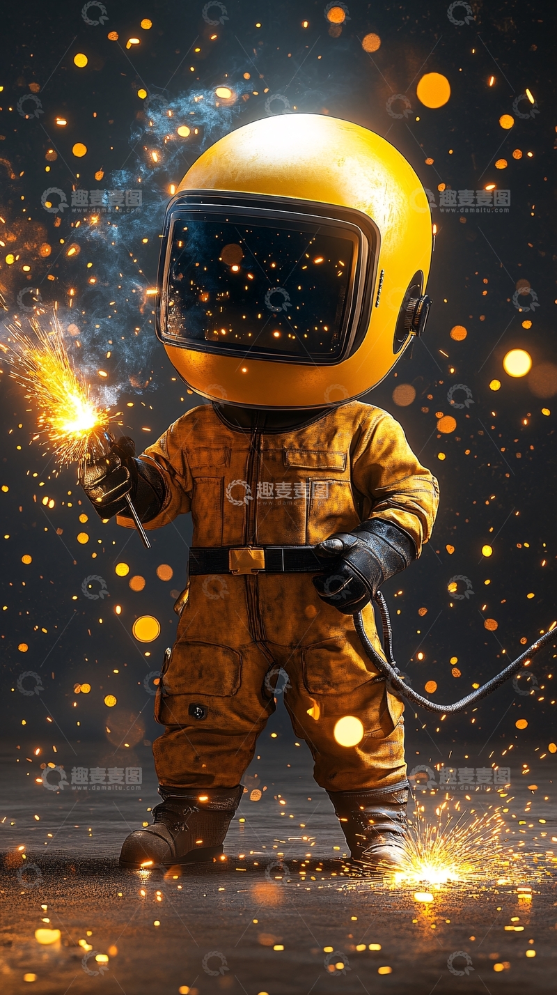 高清大图下载【趣麦麦图】小焊工机器人