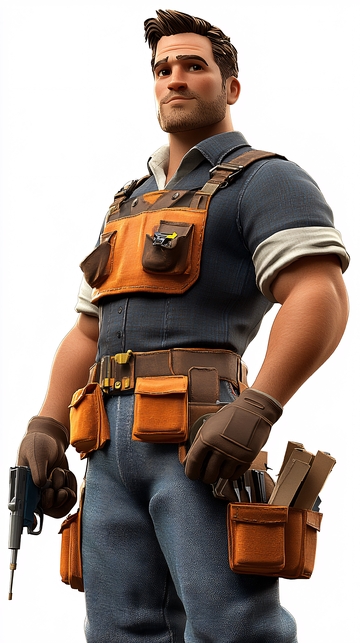 健壮肌肉男工装造型