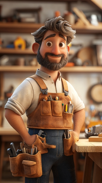 微笑木匠卡通形象