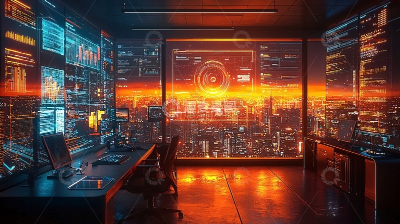 高清大图下载【趣麦麦图】未来科技感办公室