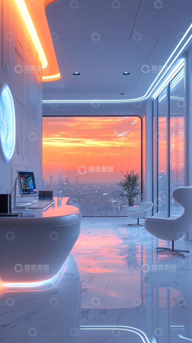 高清大图下载【趣麦麦图】未来科技感办公室