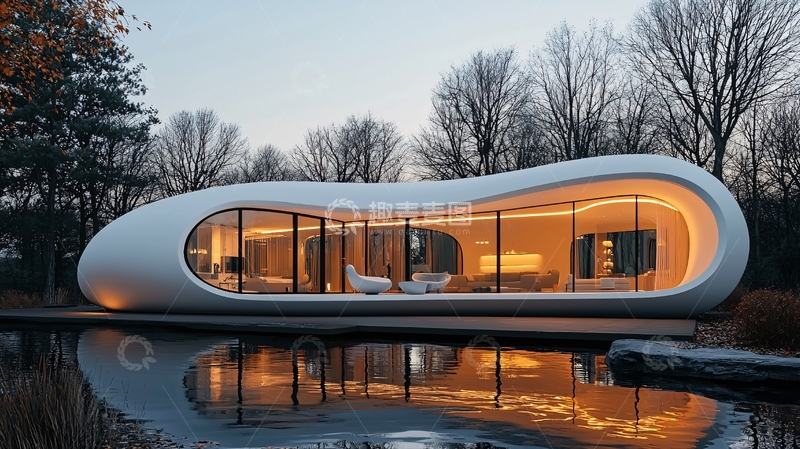高清大图下载【趣麦麦图】流线型现代别墅
