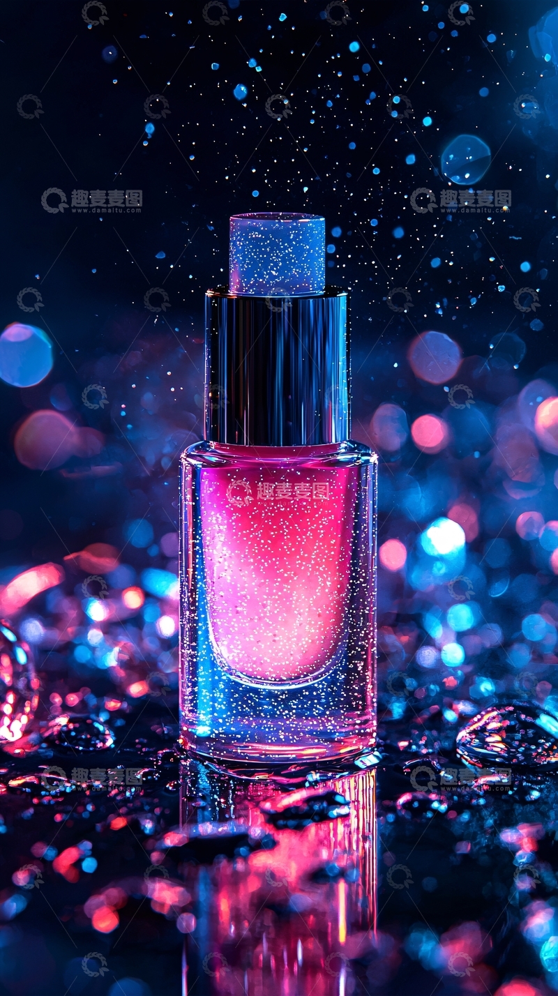 高清大图下载【趣麦麦图】闪耀着光芒的香水瓶
