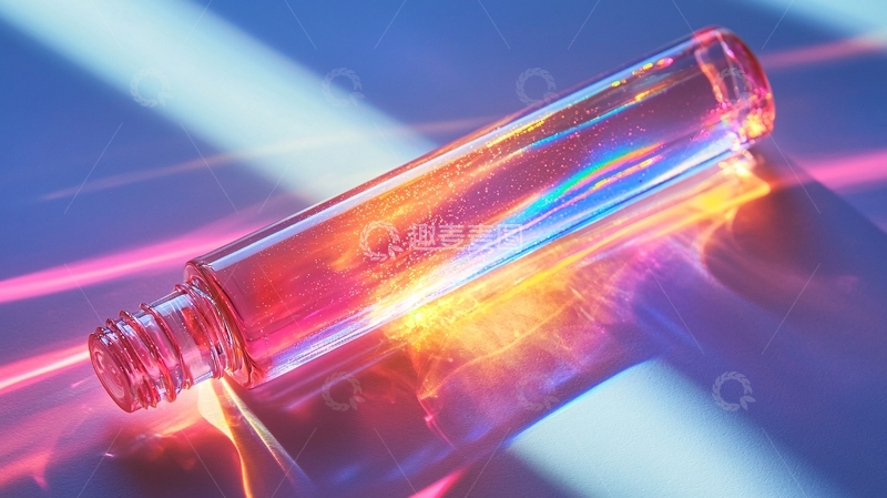 高清大图下载【趣麦麦图】光影下的透明玻璃瓶