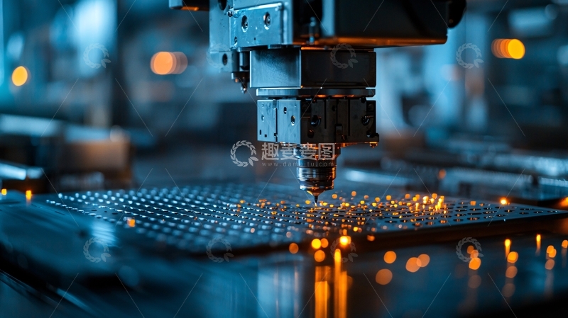 高清大图下载【趣麦麦图】激光切割金属产生的火花