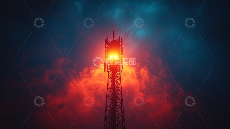 高清大图下载【趣麦麦图】夜幕下的通讯塔