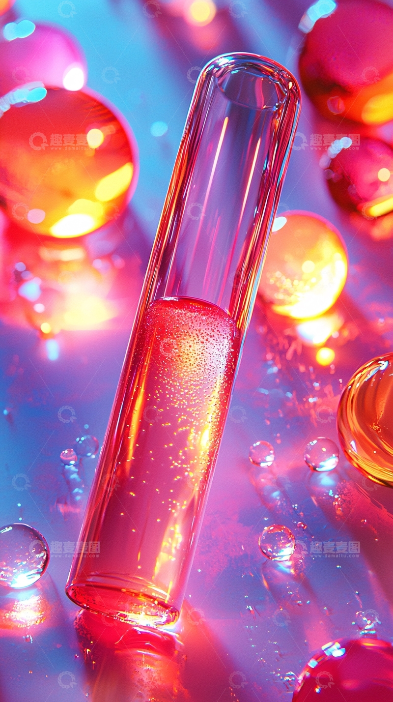 高清大图下载【趣麦麦图】粉色液体在试管中