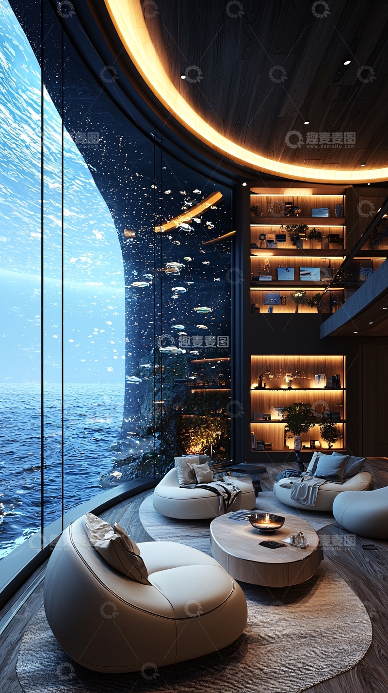 高清大图下载【趣麦麦图】海底景观客厅