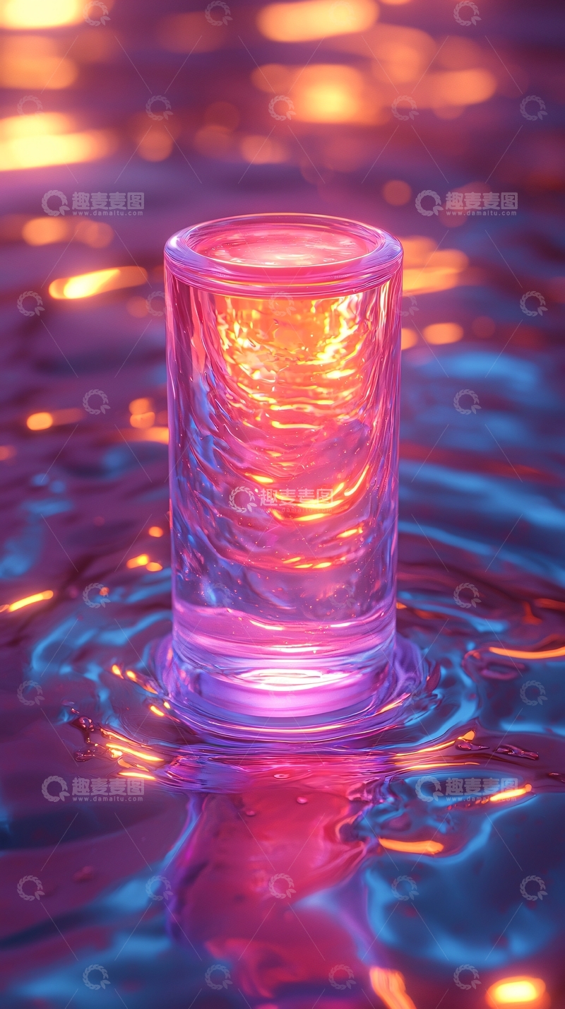高清大图下载【趣麦麦图】光影玻璃杯