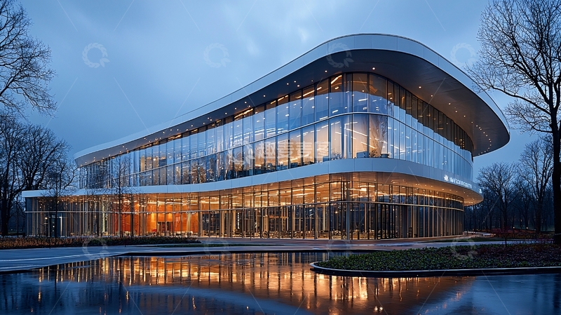 高清大图下载【趣麦麦图】现代感十足的玻璃幕墙建筑
