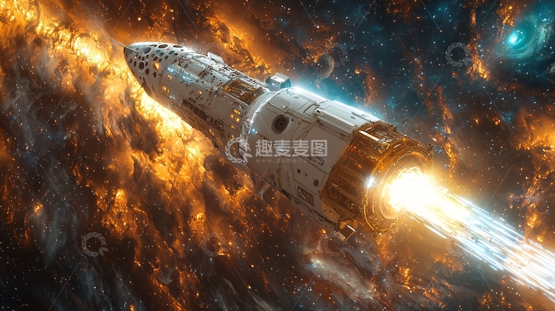 高清大图下载【趣麦麦图】宇宙飞船太空航行