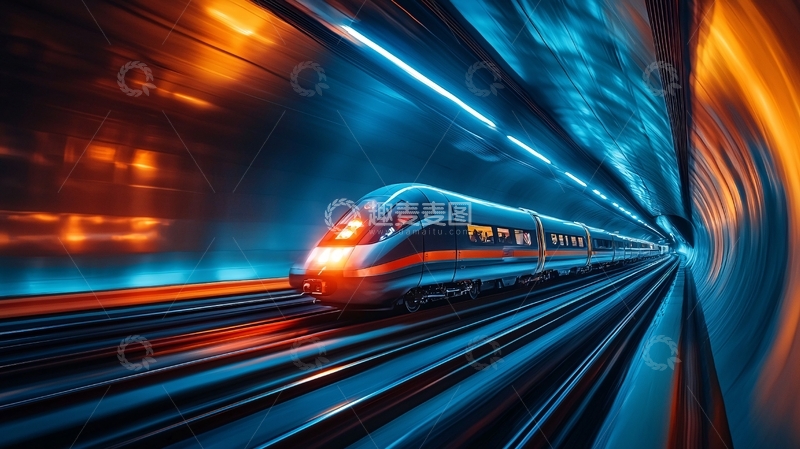 高清大图下载【趣麦麦图】高速列车隧道疾驰