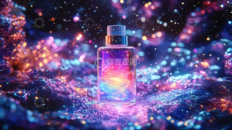 高清大图下载【趣麦麦图】星空色彩香水瓶