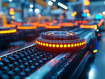 自动化生产线上的金属零件