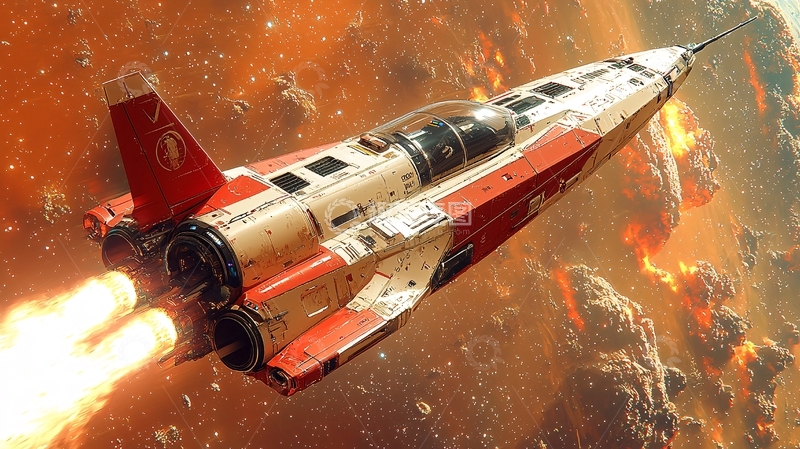 高清大图下载【趣麦麦图】太空飞船高速飞行
