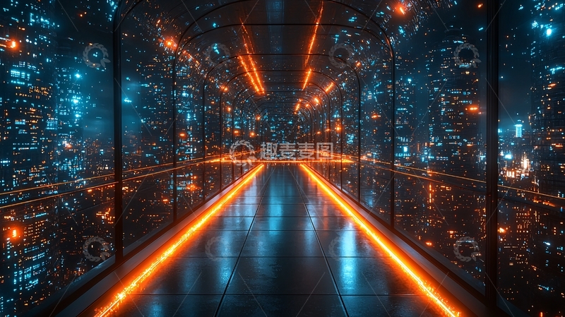 高清大图下载【趣麦麦图】未来都市走廊
