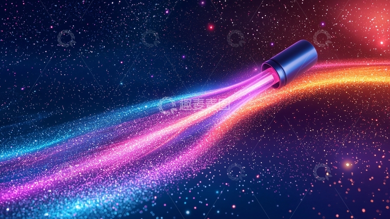 高清大图下载【趣麦麦图】星空背景下的能量束