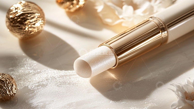 高清大图下载【趣麦麦图】精致米色唇膏特写