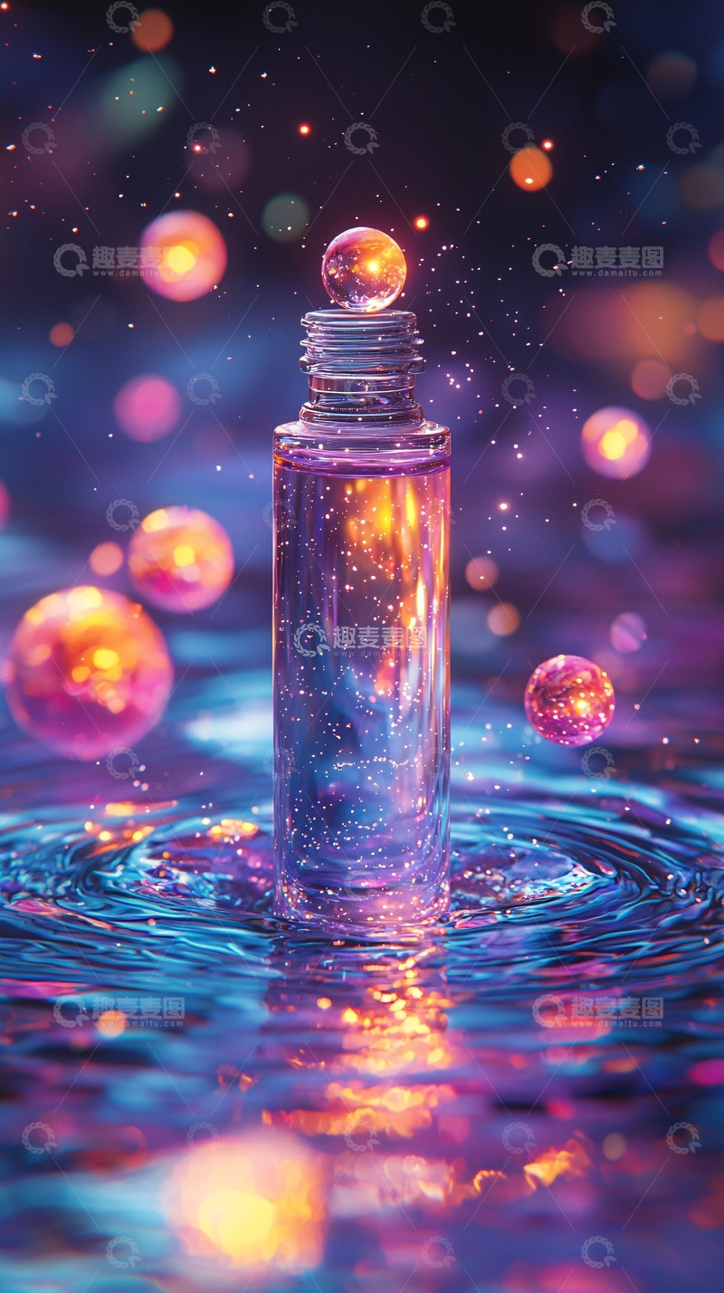 高清大图下载【趣麦麦图】魔幻瓶子与光球