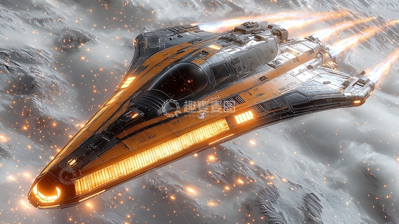 高清大图下载【趣麦麦图】太空飞船高速飞行