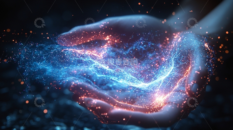 高清大图下载【趣麦麦图】双手捧着能量光球