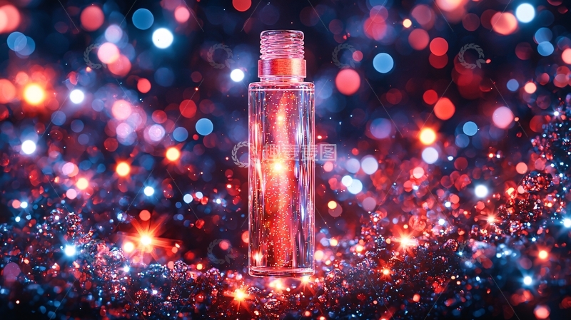 高清大图下载【趣麦麦图】闪亮背景下的香水瓶