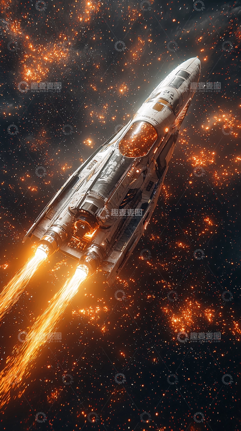 高清大图下载【趣麦麦图】宇宙飞船太空飞行