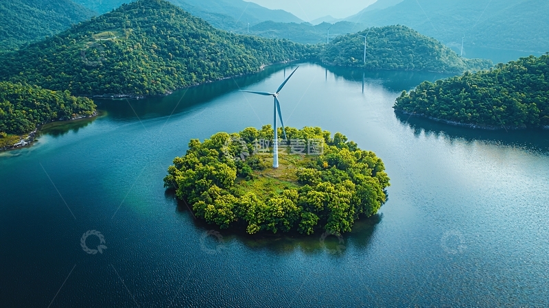 高清大图下载【趣麦麦图】绿色环保风力发电