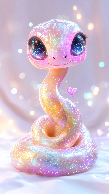 粉色闪光卡通蛇