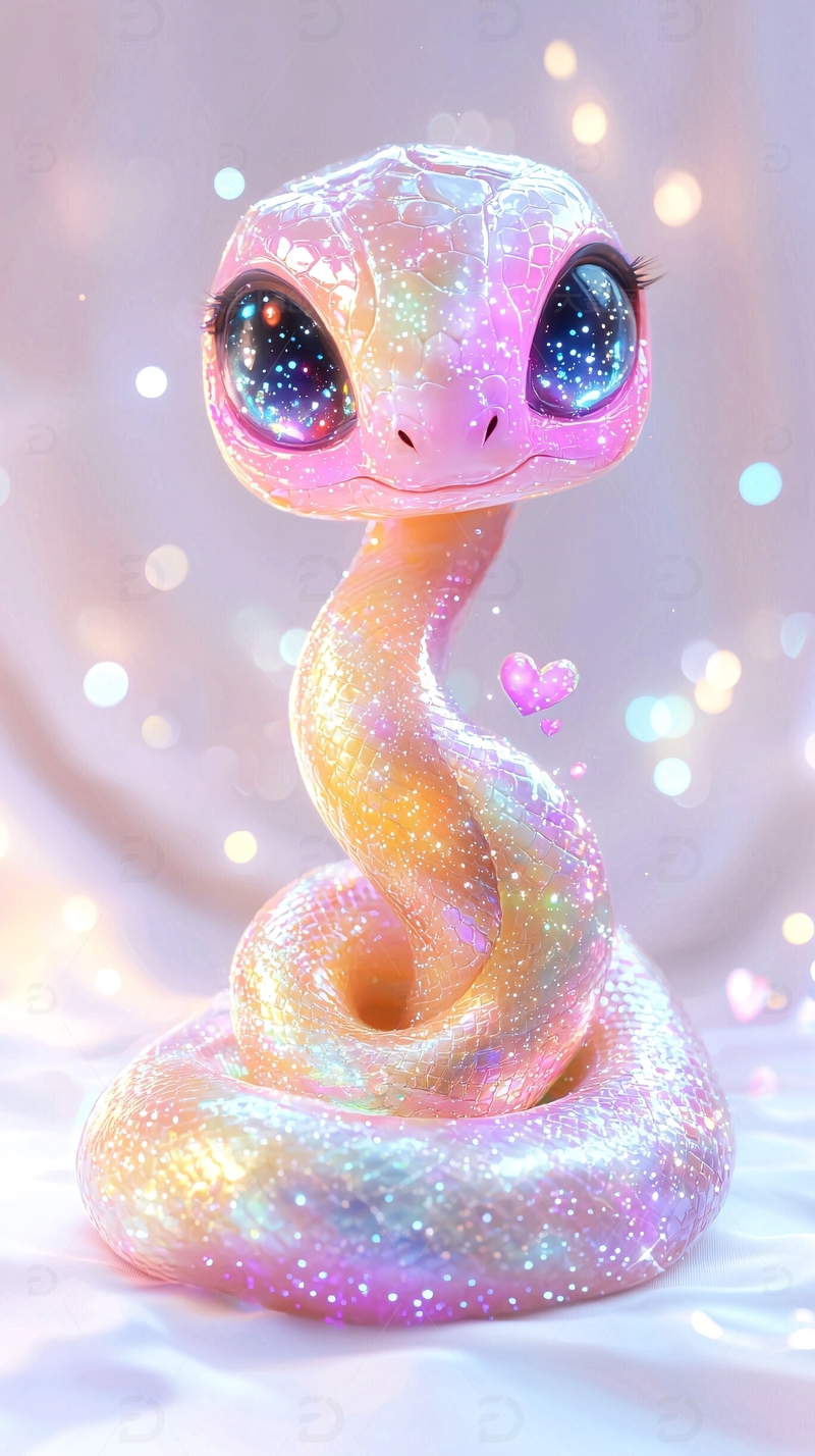 粉色闪光卡通蛇