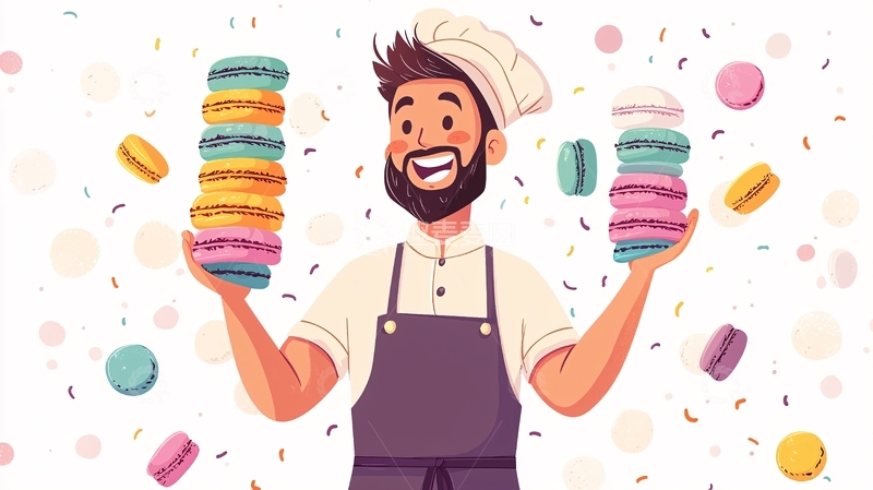 高清大图下载【趣麦麦图】开心烘焙师