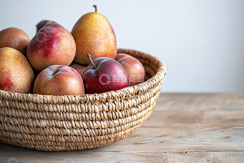 高清大图下载【趣麦麦图】一篮子的梨和苹果