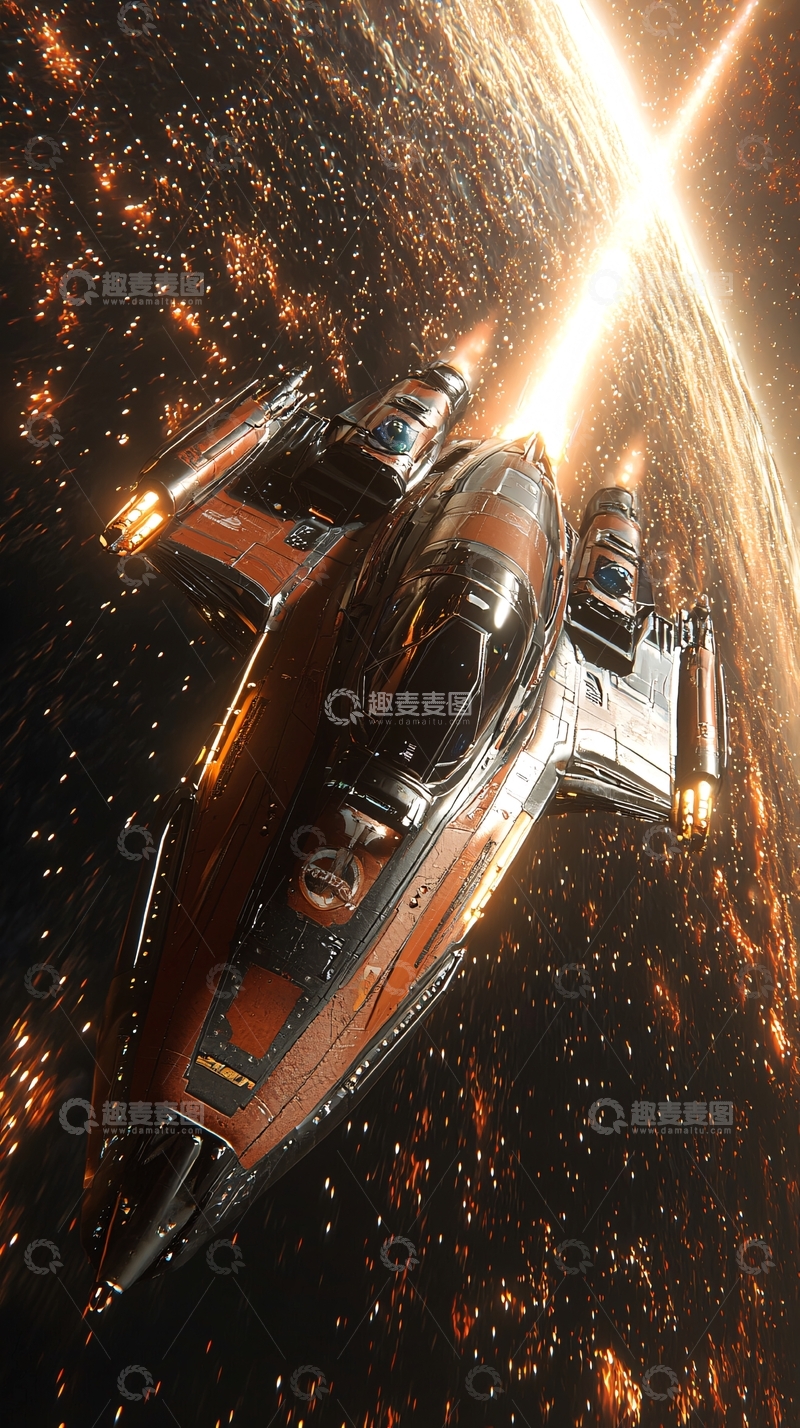 高清大图下载【趣麦麦图】宇宙飞船太空飞跃