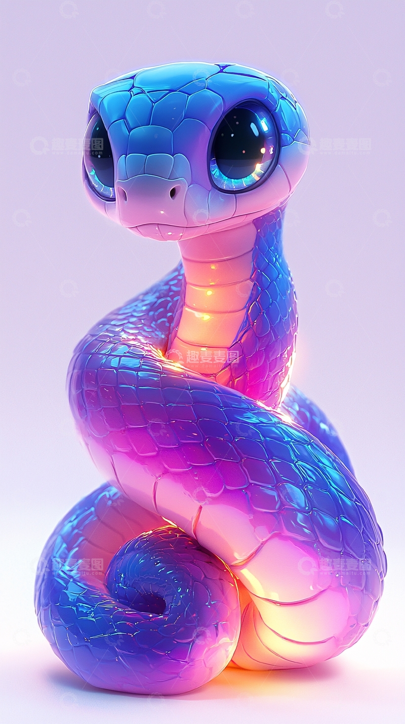 高清大图下载【趣麦麦图】可爱卡通蛇