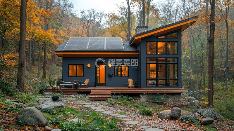 高清大图下载【趣麦麦图】山林中的现代简约住宅