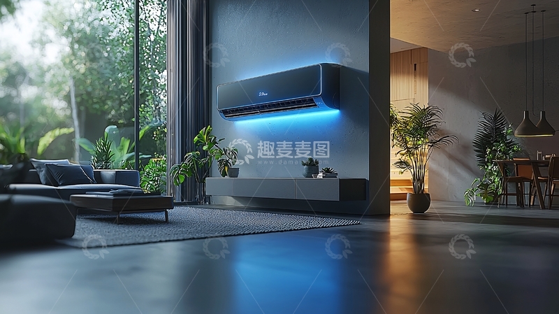 高清大图下载【趣麦麦图】现代简约壁挂式空调