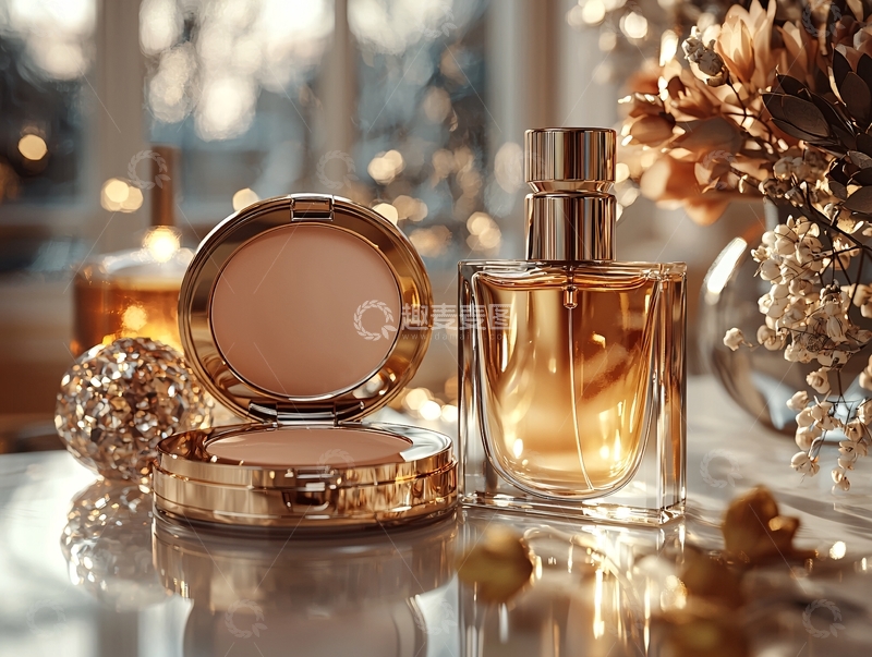 高清大图下载【趣麦麦图】金色化妆品